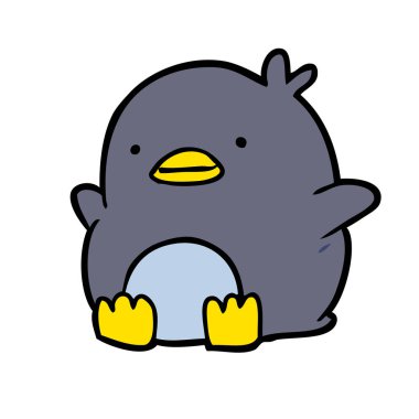 Tatlı penguen çizgi filminin vektör çizimi