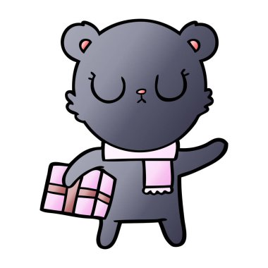 çizgi film chraracter hediye ile ayı