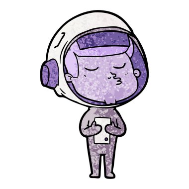 vektör çizim karikatür emin astronot