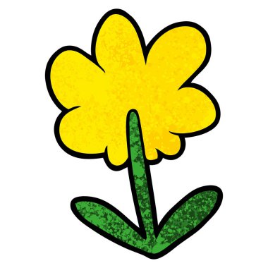 Çizgi film çiçeğinin vektör illüstrasyonu