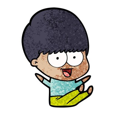 mutlu çizgi film çocuk vektör çizim