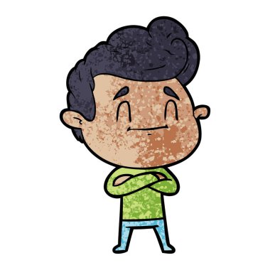 mutlu çizgi film adam vektör çizim