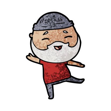 Çizgi film mutlu sakallı adam