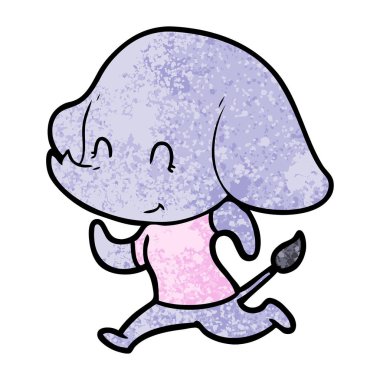 vektör çizim sevimli çizgi fil