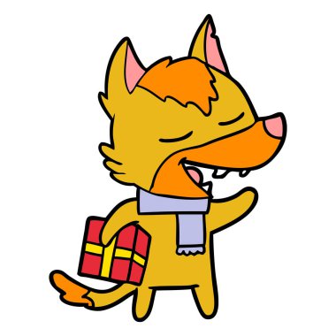 Tilki çizgi film karakteri vektör çizim