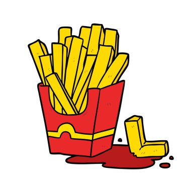 çizgi film abur cubur patates vektör çizim 