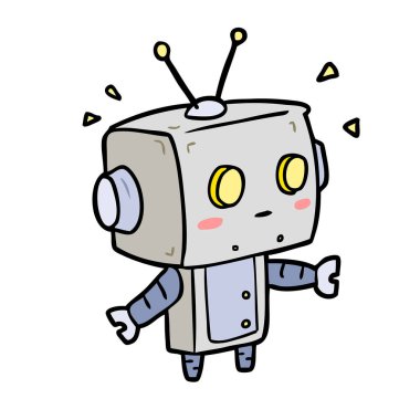 sevimli çizgi sürpriz robot