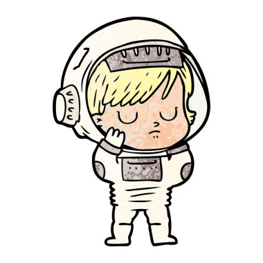 vektör çizim karikatür astronot kadın