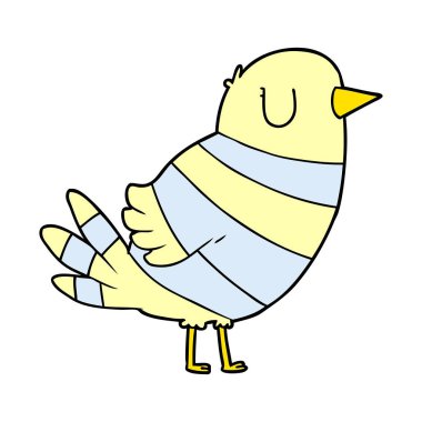 Çizgi film kuşunun vektör çizimi