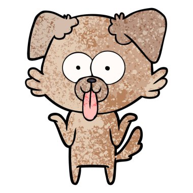 yapışkanlık dışarı dil ile karikatür köpek