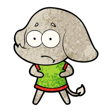 vektör çizim karikatür emin fil