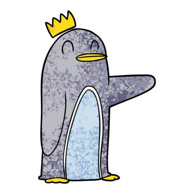 Tatlı penguen çizgi filminin vektör çizimi