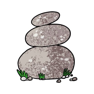 Yığılmış Çizgi film büyük taşlar