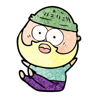 vektör çizim karikatür sakallı adam