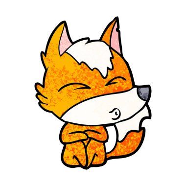 Tilki çizgi film karakteri vektör çizim