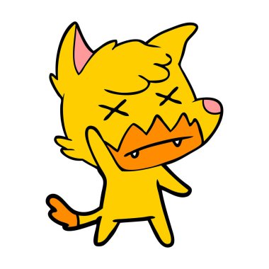 Tilki çizgi film karakteri vektör çizim