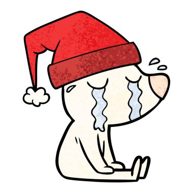 oturma kutup ayısı ağlıyor çizgi film