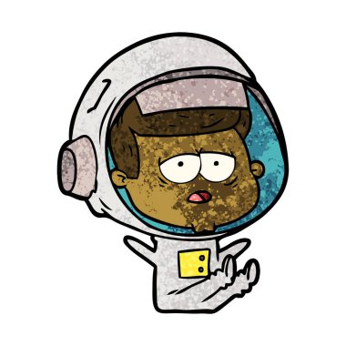 vektör çizim karikatür yorgun astronot