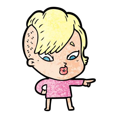 çizgi film sürpriz kız işaret