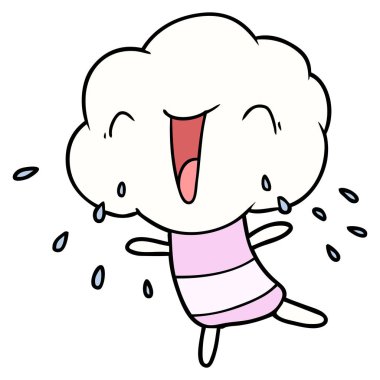 sevimli çizgi bulut baş yaratık