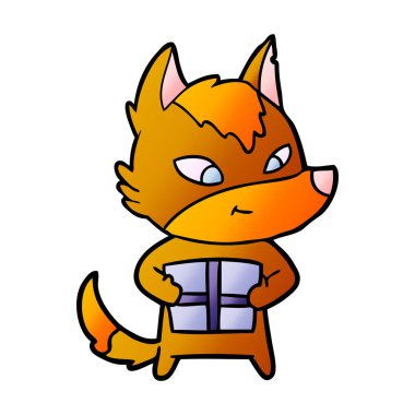 Tilki çizgi film karakteri vektör çizim