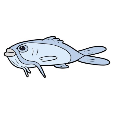 vektör çizim karikatür kedi balığı