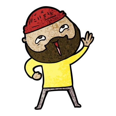 Çizgi film mutlu sakallı adam