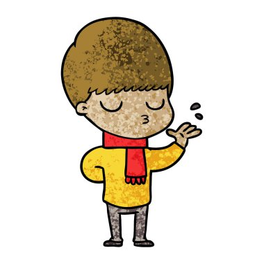 vektör çizim karikatür sakin çocuk