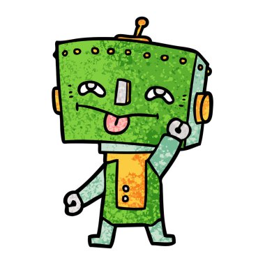 Çizgi film robotunun vektör çizimi