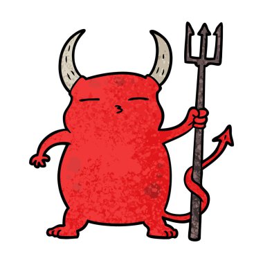 vektör çizimi çizgi film küçük şeytan