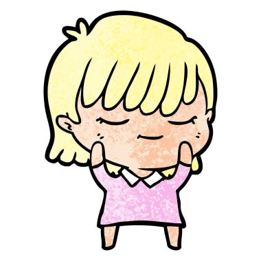 Çizgi filmdeki kadının vektör çizimi