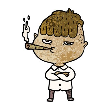 vektör çizim karikatür adam Sigara