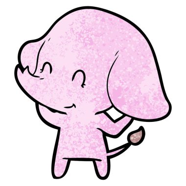 vektör çizim sevimli çizgi fil