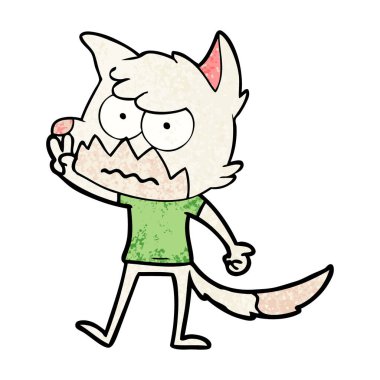 vektör çizim karikatür rahatsız fox