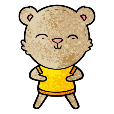 mutlu karikatür ayı vektör çizim