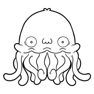 vektör çizim karikatür kalamar