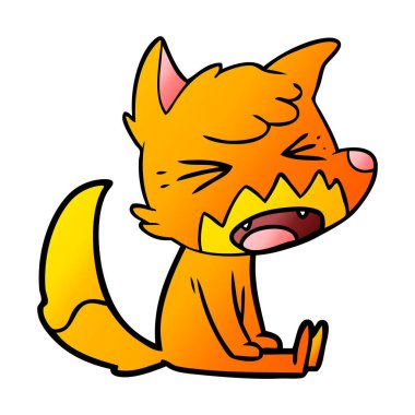 Tilki çizgi film karakteri vektör çizim