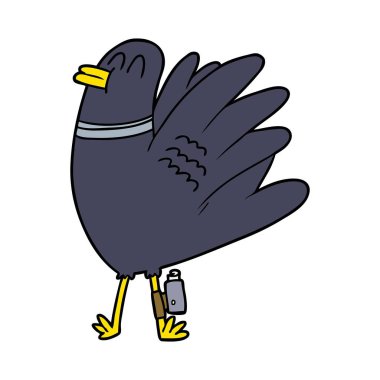 Çizgi film kuşunun vektör çizimi