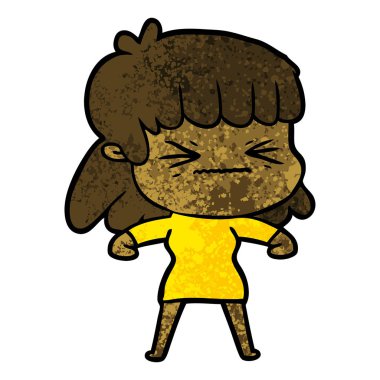 vektör çizim karikatür kızgın kız