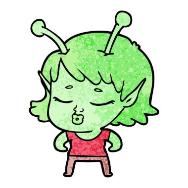 sevimli uzaylı kız çizgi film