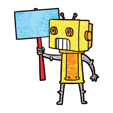 Çizgi film robotunun vektör çizimi