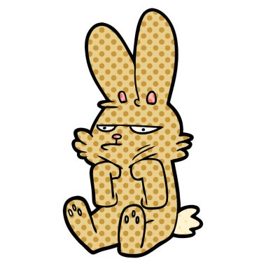 Tatlı çizgi film tavşanının vektör çizimi