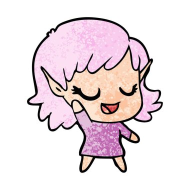 vektör çizim karikatür elf kızı