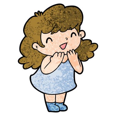 vektör çizim karikatür mutlu kız