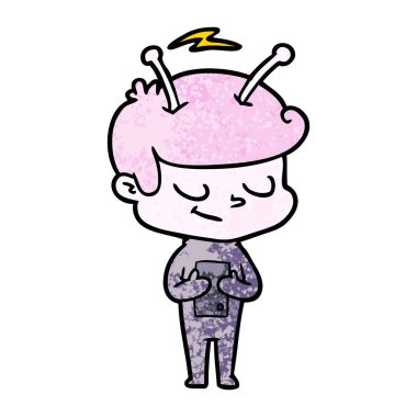 Dostu karikatür spaceman vektör çizim
