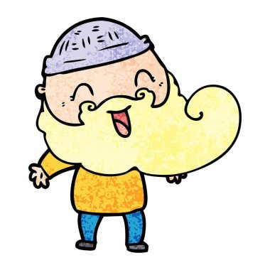 mutlu sakallı adam vektör çizim