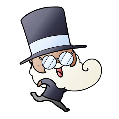 mutlu sakallı adam vektör çizim