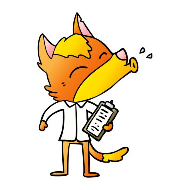 Tilki çizgi film karakteri vektör çizim