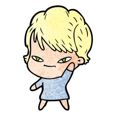 vektör çizim karikatür mutlu kadın