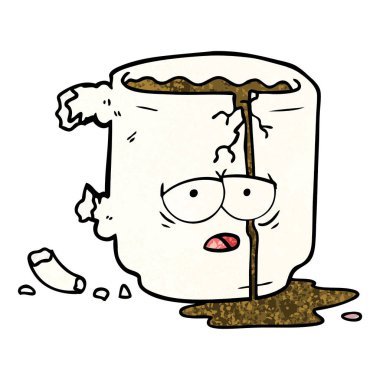 vektör çizim karikatür kırık kupa